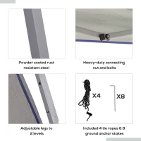 Outsunny Outdoor Garden Pop-up Gazebo Canopy Tent Sun Shade Event Shelter Folding with Adjustable Height, Mesh Screen Side Walls 3.5 M × 3.5 M Base / 3 M × 3 M Top, Blue(m-6)