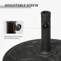 Outsunny 19KG Resin Umbrella Base Garden Parasol Base Stand Round Sun Shade Holder Suitable For Pole Between Φ38mm to Φ48mm(m-5)