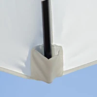 Outsunny Umbrela de Gradina Φ300cm cu Manivela Reglabila din Metal si Poliester, Alb(m-10)