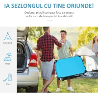 Outsunny Scaun Pliabil Gradina – Cu Copertina & Spatar Reglabil(m-7)