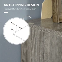 HOMCOM Freestanding Storage Cabinet, Display Cabinet with Fabric Drawers, Bookcase for Home Office, Living Room, Closet, Bedroom, Grey(m-6)