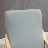 HOMCOM Poltrona de Estilo Nórdico com Encosto Alto Estofada em PU com Apoio para os Braços e Estrutura de Madeira 62x75x115cm Cinza e Madeira(m-8)