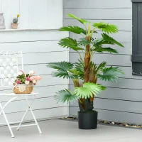 HOMCOM Artificial Tropical Palm Tree Fake Decorative Plant in Nursery Pot for Indoor Outdoor Décor, 135cm(m-10)