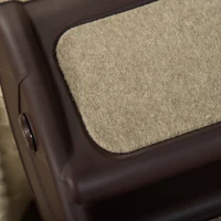PawHut Foldable Four-Step Pet Stairs, for Cats, Small Miniature Dogs, with Non-Slip Mats 62 x 38 x 49.5cm - Dark Brown(m-10)