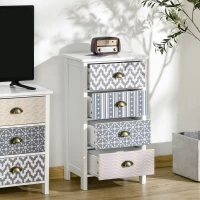 HOMCOM Storage Cabinet, Chest of Drawers, 4-Drawer Dresser with Metal Handles for Living Room, Bedroom(m-13)