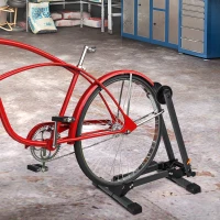 HOMCOM Bike Parking Rack, Foldable, 5.5cm Wide Wheel Metal Nylon Black(m-14)