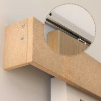HOMCOM 6.5FT MDF Sliding Barn Door Track Kit Wood Tone(m-6)