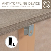 HOMCOM 100CD Media Cabinet with Glass Doors, 4-Tier CD Storage Unit, Modern Bookcase with Magnetic Design for Study, Brown(m-6)