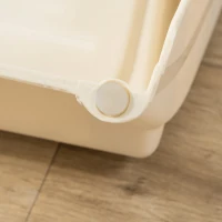 PawHut Foldable Four-Step Pet Stairs, for Cats, Small Miniature Dogs, with Non-Slip Mats 62 x 38 x 49.5cm - Beige(m-11)