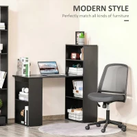 HOMCOM 120cm Modern Computer Desk Bookshelf Writing Table Workstation 6 Shelves - Black(m-4)