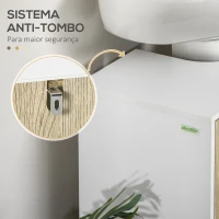 kleankin Móvel para Lavatório Pousar de Madeira com 2 Portas Prateleira e Pés de Aço 60x30x60cm Carvalho e Branco(m-6)