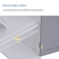 kleankin 60x60cm Under-Sink Storage Cabinet w/ Adjustable Shelf Handles Drain Hole Bathroom Cabinet Space Saver Organizer White and Grey(m-5)