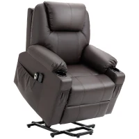Homcom Scaun Electric Ridicare Seniori Piele PU cu Masaj & Telecomanda(m-1)