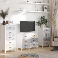 HOMCOM Storage Cabinet, Chest of Drawers, 4-Drawer Dresser with Metal Handles for Living Room, Bedroom(m-7)