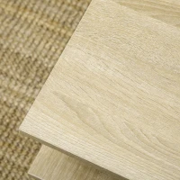 HOMCOM Table basse salon table basse carrée table de salon 2 niveaux avec espace de rangement 70 x 70 x 36,5 cm bois naturel(m-9)