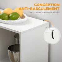 HOMCOM Buffet design scandinave 4 tiroirs 4 niches range bouteilles(m-6)