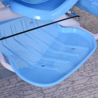 HOMCOM Tricycle Enfants évolutif Canne, Pare-Soleil Pliable Amovible Effets Lumineux sonores métal Blanc PP Polyester Bleu(m-9)