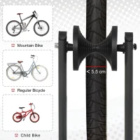 HOMCOM Bike Parking Rack, Foldable, 5.5cm Wide Wheel Metal Nylon Black(m-9)