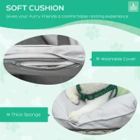 PawHut Wicker Dog Sofa with Soft Water-resistant Cushion, Rattan Cat Bed Raised Pet Bed Hand Woven with Washable Cover Indoor Outdoor Use, for Medium and Small Sized Dogs(m-4)