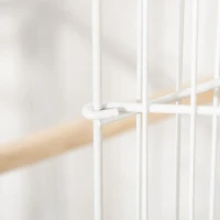 PawHut Gaiola para Pássaros com Rodas Bandeja Amovível 4 Portas Comedouros e Prateleira de Armazenamento 78x52x132cm Branco(m-8)
