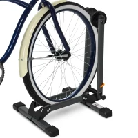 HOMCOM Bike Parking Rack, Foldable, 5.5cm Wide Wheel Metal Nylon Black(m-2)