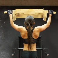 HOMCOM Barra de Elevação de Madeira Barra de Pull Up de Madeira Multi Funcional para Treino Fitness 100x44x25cm Madeira(m-4)