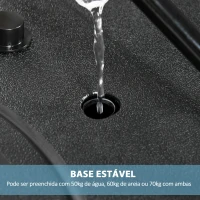 SPORTNOW Tabela de Basquetebol com Rodas Altura Ajustável Suporte Tabela de PE e Base Recarregável 110x45x290-360cm Preto e Amarelo(m-6)