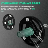 SPORTNOW Conjunto de 2 Discos de Pesos Olimpicos 5kg Ferro Fundido Placas de Peso com Orifício de 5cm Ø24x3,5 cm Preto(m-5)