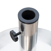 Outsunny Base para Sombrilla de Jardín Acero Inoxidable Peso Neto 25 kg Soporte Pie para Parasol Apto para Postes de Ø35 mm/Ø38 mm/Ø48 mm para Jardín Patio Color Plateado(m-9)