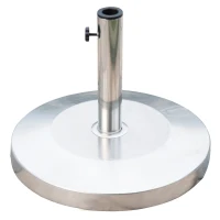 Outsunny Base para Sombrilla de Jardín Acero Inoxidable Peso Neto 25 kg Soporte Pie para Parasol Apto para Postes de Ø35 mm/Ø38 mm/Ø48 mm para Jardín Patio Color Plateado(m-10)