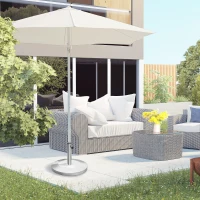Outsunny Base para Sombrilla de Jardín Acero Inoxidable Peso Neto 25 kg Soporte Pie para Parasol Apto para Postes de Ø35 mm/Ø38 mm/Ø48 mm para Jardín Patio Color Plateado(m-2)