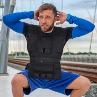 Kamizelka treningowa HOMCOM 20 kg, kamizelka obciążeniowa, trening siłowy, Oxford, żelazo, czarna(m-9)