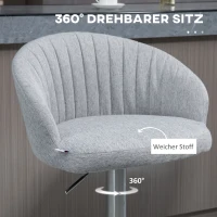 HOMCOM 2er-Set Barhocker im Retro-Design, höhenverstellbar,  360°-Drehfunktion, 51 cm x 51 cm x 88,5-104,5 cm(m-6)