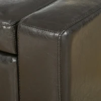 HOMCOM Leather Storage Ottoman, Upholstered Flip-Lip Ottoman Brown(m-10)