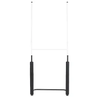 HOMCOM Poteaux de rugby - équipement de rugby - dim. 105L x 63I x 250H cm - châssis métal protections poteaux tissu Oxford garnissage mousse - blanc noir(m-11)