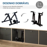 HOMCOM Rolo de Treinamento Magnético para Bicicleta Dobrável 54,4x 47,2x39,1 cm Preta(m-4)