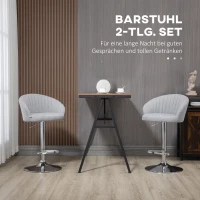 HOMCOM 2er-Set Barhocker im Retro-Design, höhenverstellbar,  360°-Drehfunktion, 51 cm x 51 cm x 88,5-104,5 cm(m-4)