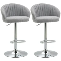 HOMCOM 2er-Set Barhocker im Retro-Design, höhenverstellbar,  360°-Drehfunktion, 51 cm x 51 cm x 88,5-104,5 cm(m-1)