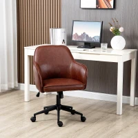 Vinsetto Office Chair, Height Adjustable, Swivel Function, 58.5 cm x 62 cm x 91 cm, Brown(m-6)