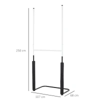 HOMCOM Poteaux de rugby - équipement de rugby - dim. 105L x 63I x 250H cm - châssis métal protections poteaux tissu Oxford garnissage mousse - blanc noir(m-3)