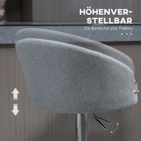 HOMCOM 2er-Set Barhocker im Retro-Design, höhenverstellbar,  360°-Drehfunktion, 51 cm x 51 cm x 88,5-104,5 cm(m-5)