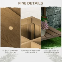 Outsunny Wooden Raised Garden Bed, Raised Planter Boxes, 8 Boxes 110L x 46W x 76Hcm Brown(m-6)