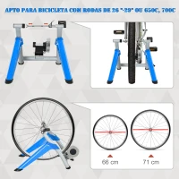 HOMCOM Rolo de Bicicleta com Resistência Ajustável de 8 Níveis 77x56x47,5 cm Azul(m-6)