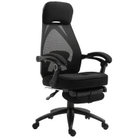 Vinsetto Office Chair with Footrest,High Back Swivel Desk Chair with Adjustable Height and Headrest for Home Office, Black(m-11)