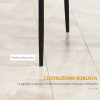HOMCOM Set di 4 Sedie da Pranzo con Schienale Alto in Finta Pelle e Acciaio, 41x50x97cm, Nero(m-7)