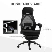 Vinsetto Office Chair with Footrest,High Back Swivel Desk Chair with Adjustable Height and Headrest for Home Office, Black(m-4)