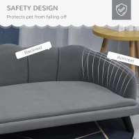 PawHut Dog Sofa, Pet Couch Bed for Medium, Large Dogs, with Legs, Cushion - Grey(m-5)