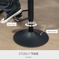 HOMCOM Set of 2 Bar Stool Adjustable Height Swivel Footrest and Base for Breakfast Bar, Kitchen and Home, Dark Grey(m-6)