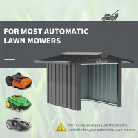 OUTSUNNY Automatic Lawn Mower Shed with Pointed Roof, Outdoor Storage, Steel, 88cm x 87cm(m-6)