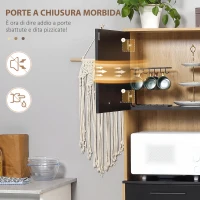 HOMCOM Mobile Cucina Moderno in Truciolato e Legno di Pino con Cassetti e Ripiani Regolabili, 90x40x180 cm(m-5)
